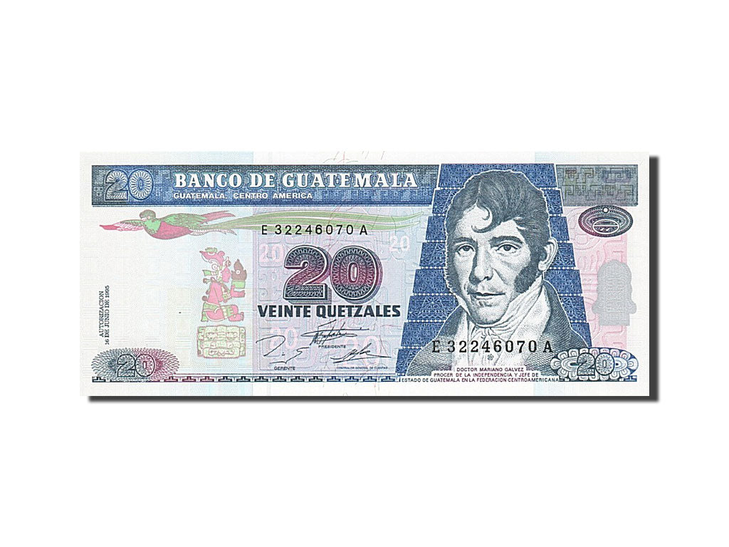 Guatemala, 20 Quetzales, 1994-1995, 1996-06-16, KM:93, NEUF