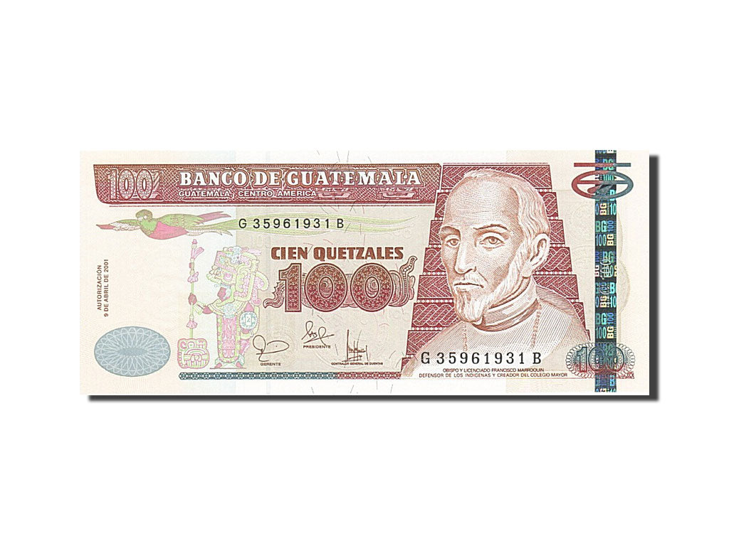 Guatemala, 100 Quetzales, 2001, 2001-04-09, KM:104a, NEUF