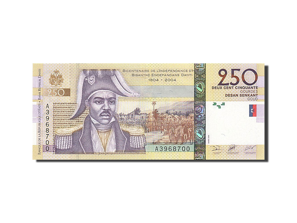 Banknote, Haiti, 250 Gourdes, 2004, 2004, KM:276a, UNC(65-70)