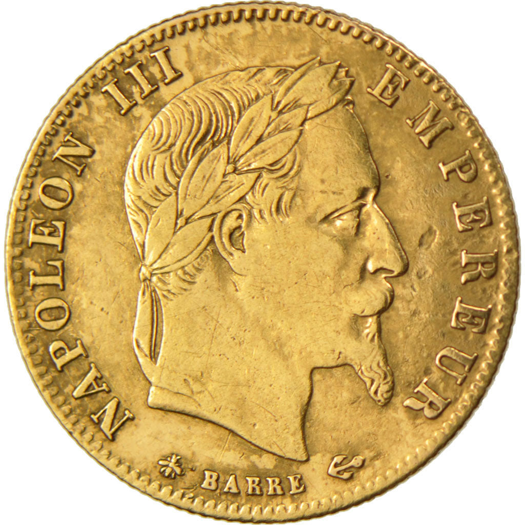 FRANCE, Napoléon III, 5 Francs, 1863, Paris, KM #803.1, EF(40-45), Gold, Gadoury