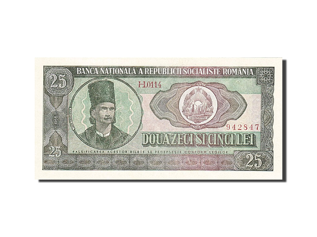 Rumänien, 25 Lei, 1966, 1966, KM:95a, UNC(65-70)