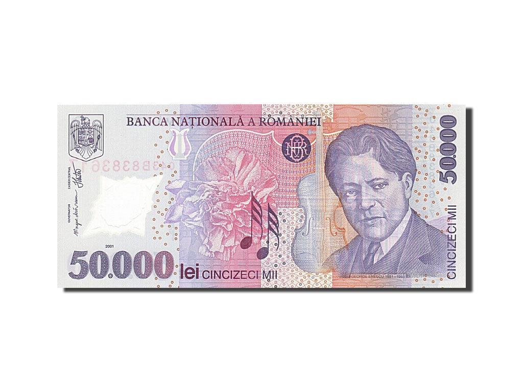 Romania, 50,000 Lei, 2000-2001, 2001, KM:113a, UNC(65-70)