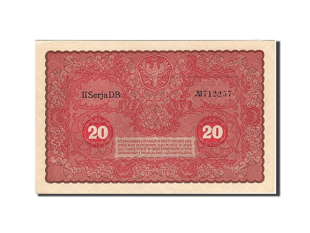 Polen, 20 Marek, 1919, KM:26, 1919-08-23, UNC(63)