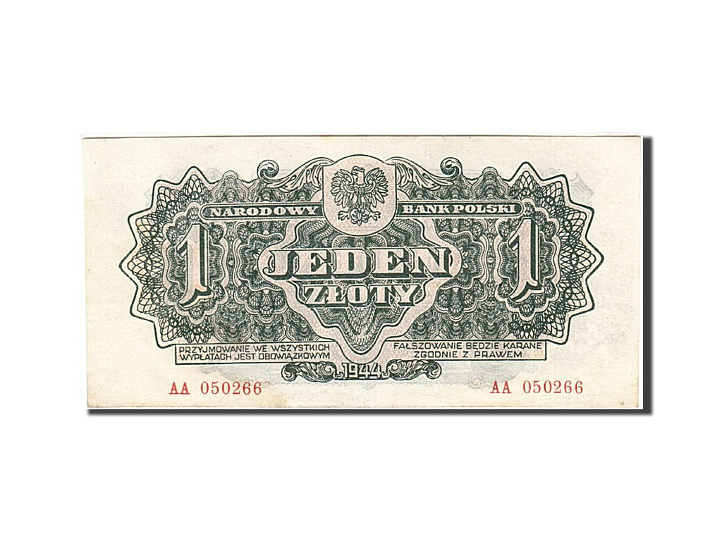 Poland, 1 Zloty, 1944, KM:105a, 1944, EF(40-45)