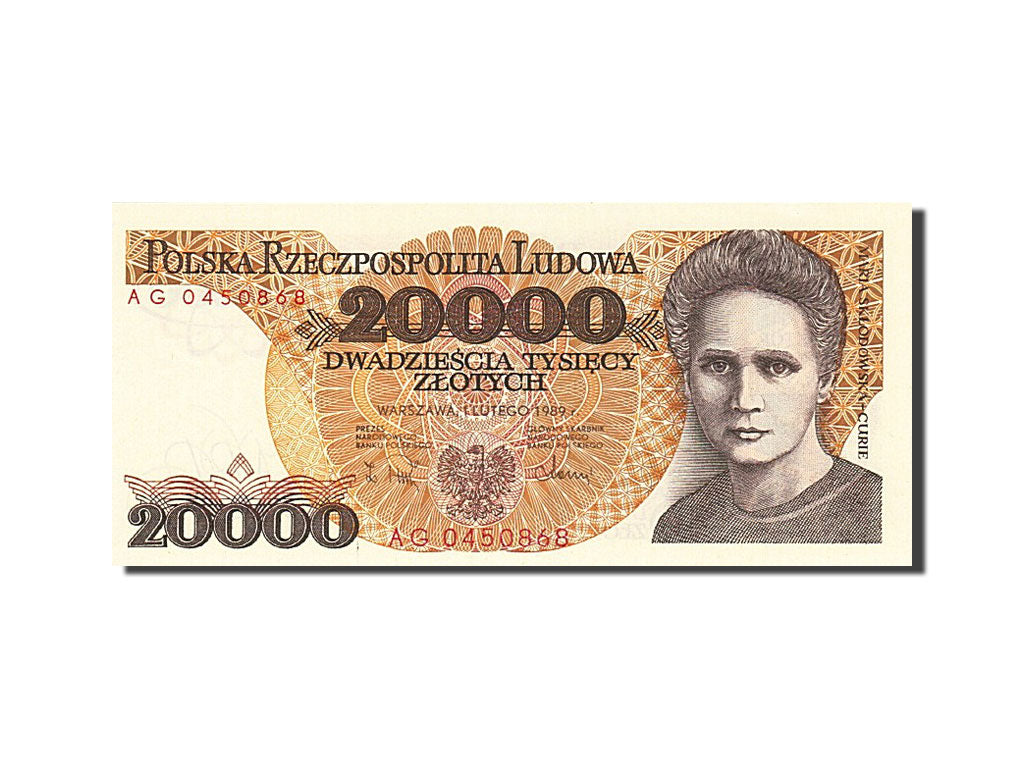Poland, 20,000 Zlotych, 1987-1990, KM:152a, 1989-02-01, UNC(65-70)