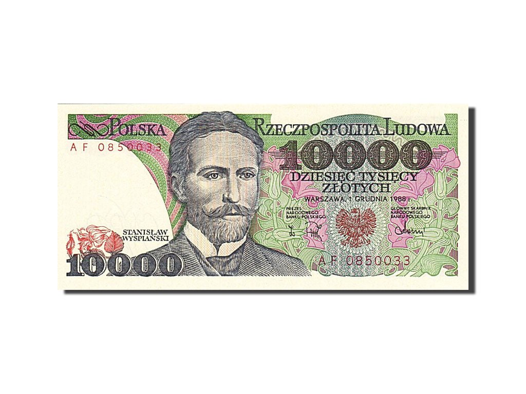 Poland, 10,000 Zlotych, 1987-1990, KM:151b, 1988-12-01, UNC(65-70)