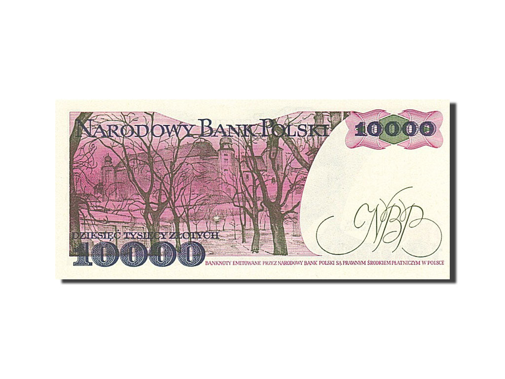 Poland, 10,000 Zlotych, 1987-1990, KM:151b, 1988-12-01, UNC(65-70)