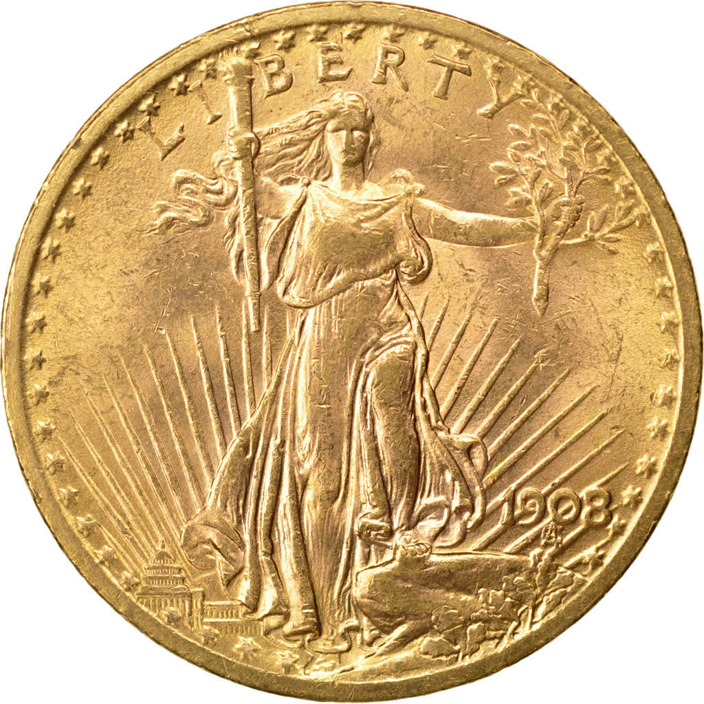 Stati Uniti, Saint-Gaudens, $20, Double Eagle, 1908, U.S. Mint, Philadelphia,...