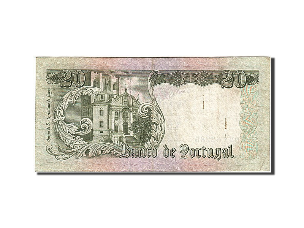 Portugal, 20 Escudos, 1964-1966, 1964-05-26, KM:167b, TTB