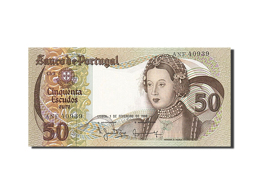 Geldschein, Portugal, 50 Escudos, 1968-1971, 1980-02-10, KM:174b, UNZ