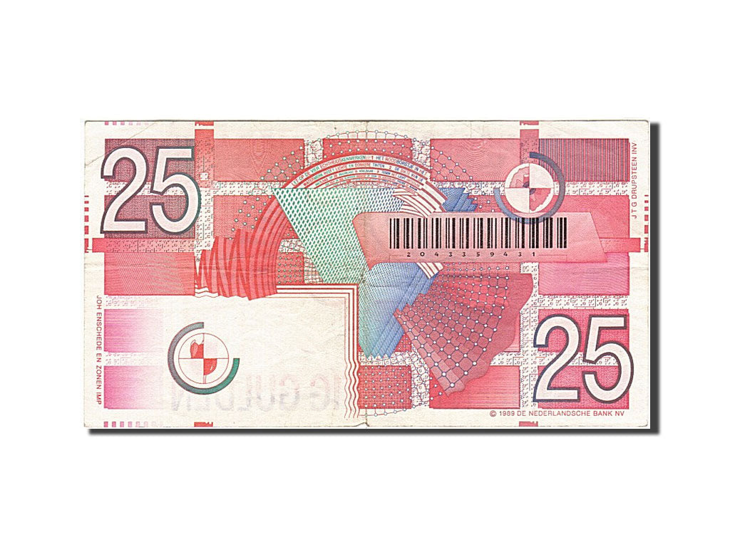 Banknote, Netherlands, 25 Gulden, 1989-1997, 1989-04-05, KM:100, EF(40-45)