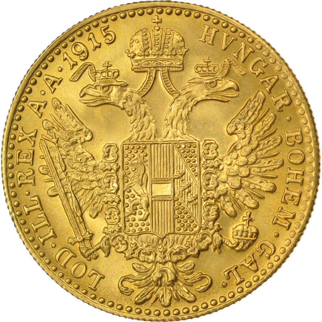AUSTRIA, Ducat, 1915, KM #2267, MS(60-62), Gold, 3.50