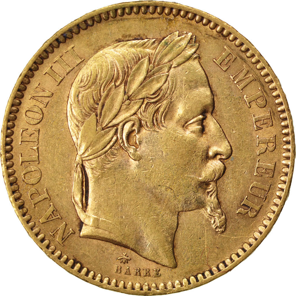 FRANCE, Napoléon III, 20 Francs, 1863, Paris, KM #801.1, AU(50-53), Gold, Gadour