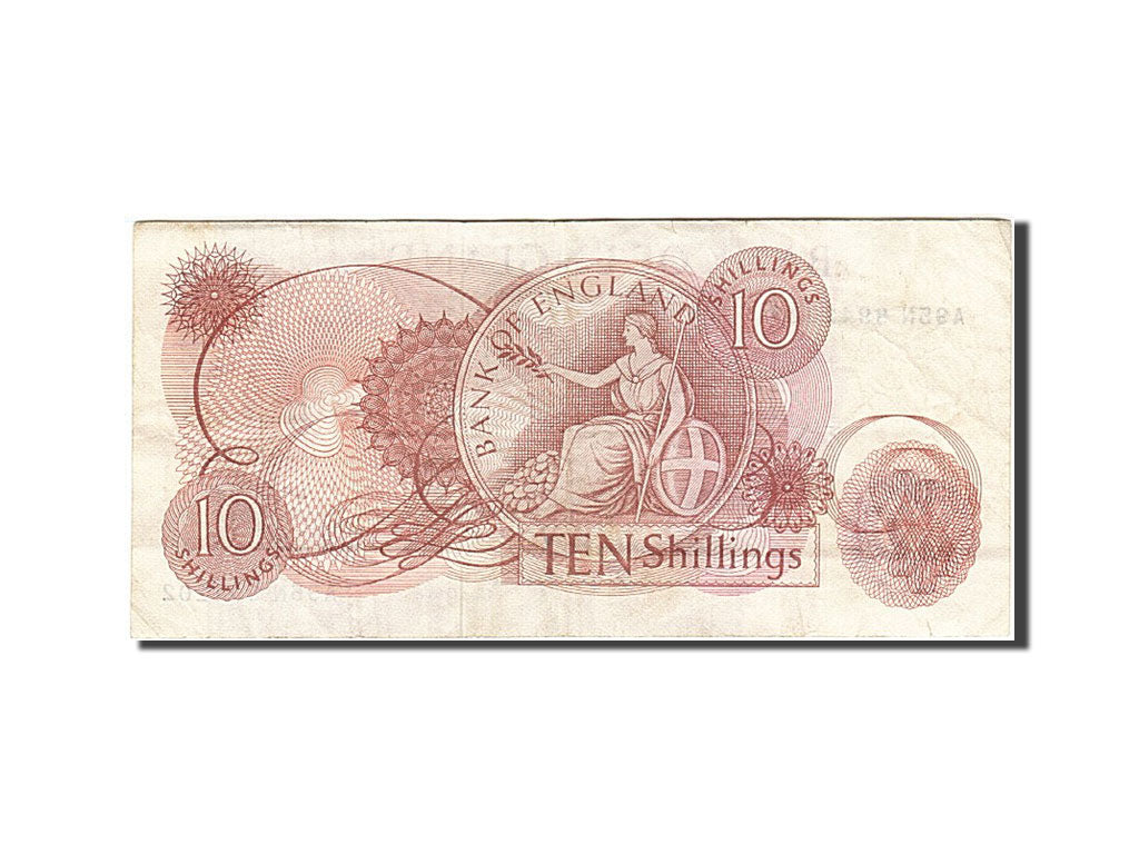 Great Britain, 10 Shillings, 1960-1964, KM:373c, Undated (1961-1970), VF(20-25)