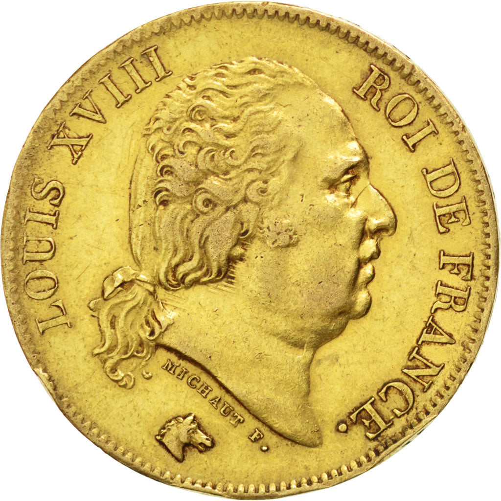 Monnaie, France, Louis XVIII, Louis XVIII, 40 Francs, 1818, Lille, TTB+, Or