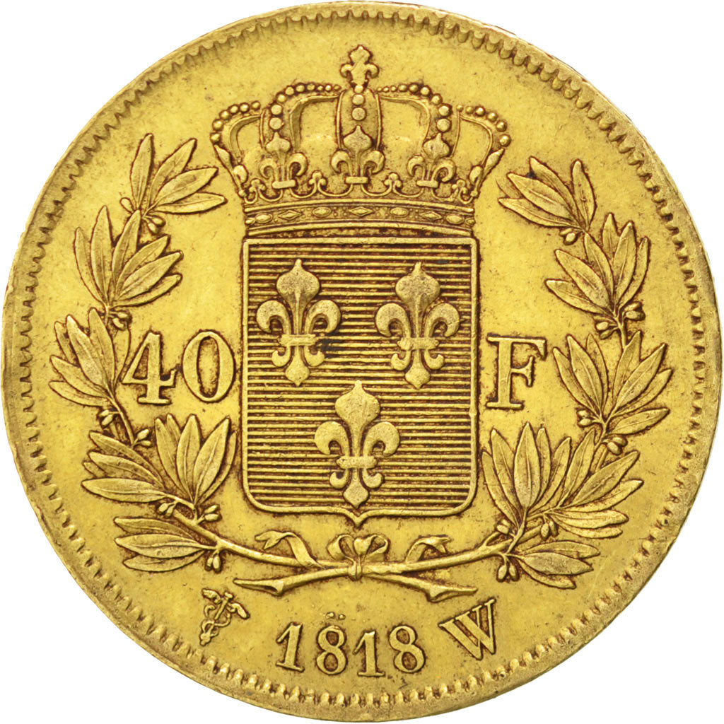 Monnaie, France, Louis XVIII, Louis XVIII, 40 Francs, 1818, Lille, TTB+, Or