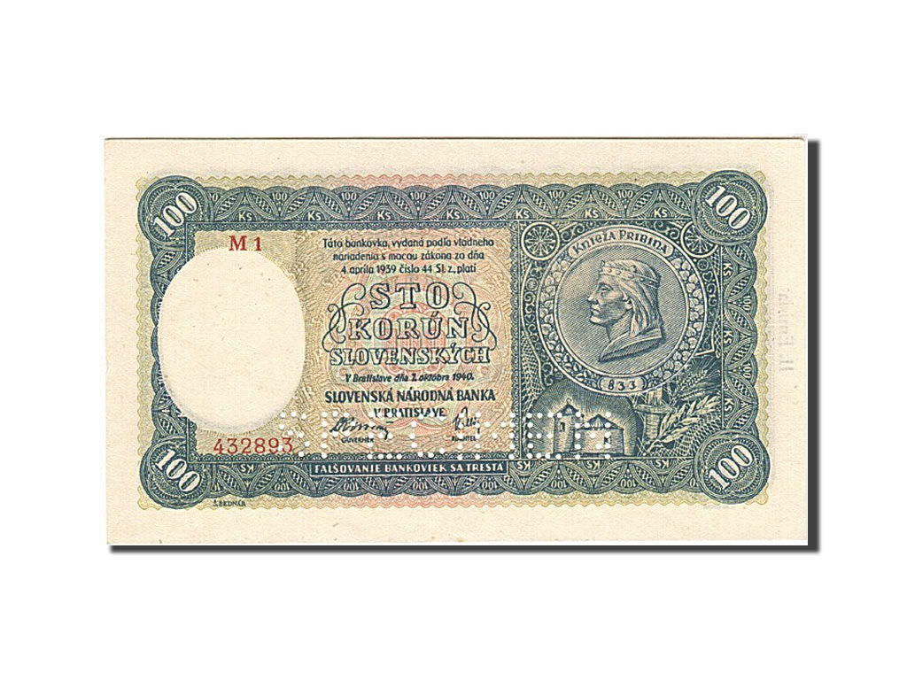 Slovakia, 100 Korun, 1940-1944, 1940-10-07, KM:10s, Specimen, UNC(63)