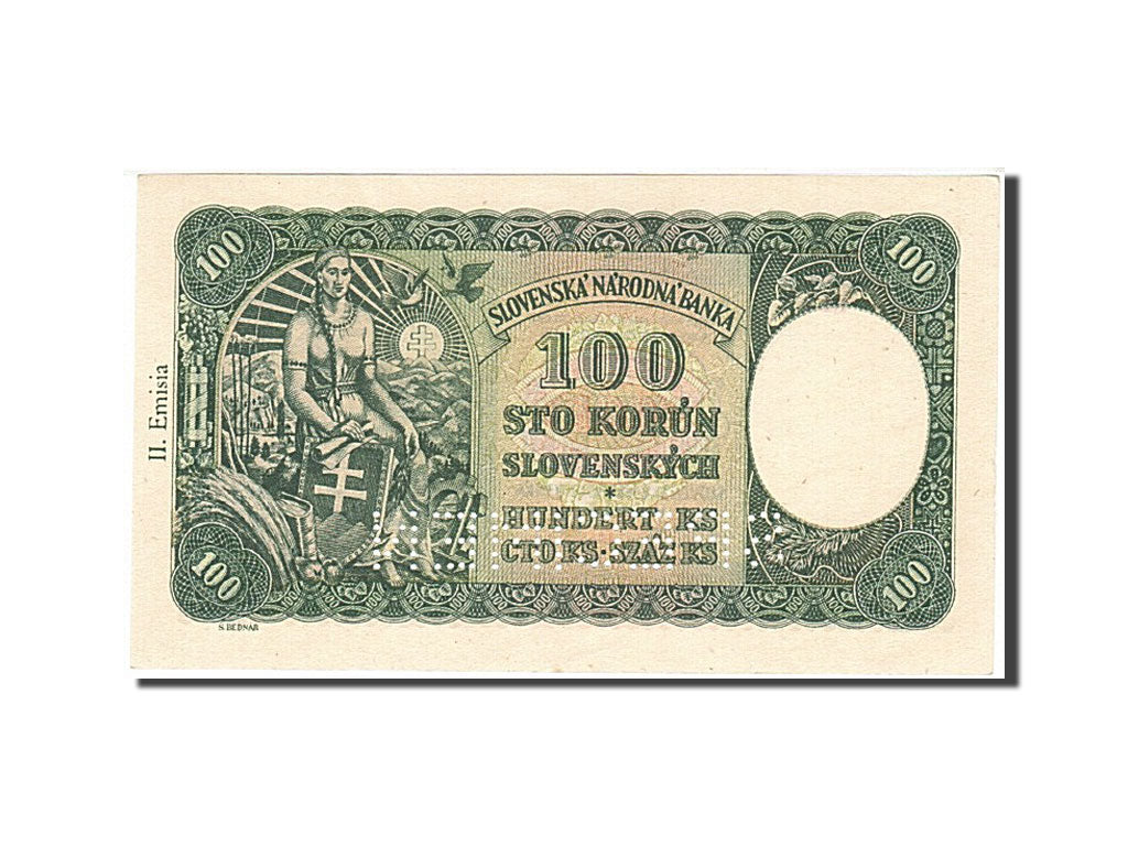 Slovakia, 100 Korun, 1940-1944, 1940-10-07, KM:10s, Specimen, UNC(63)