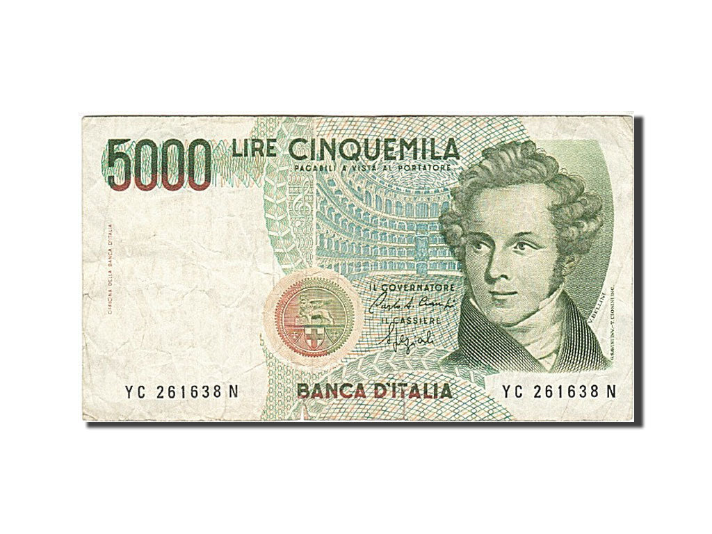 Italy, 5000 Lire, 1984-1985, KM:111b, 1985-01-04, VF(20-25)
