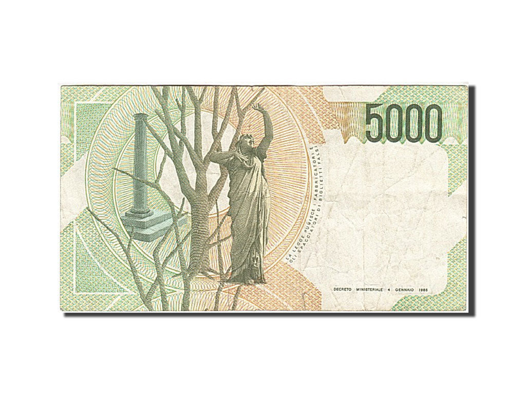 Italy, 5000 Lire, 1984-1985, KM:111b, 1985-01-04, VF(20-25)