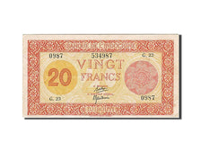 French Somaliland, 20 Francs, 1945, 1945-02-12, KM:15, EF(40-45)