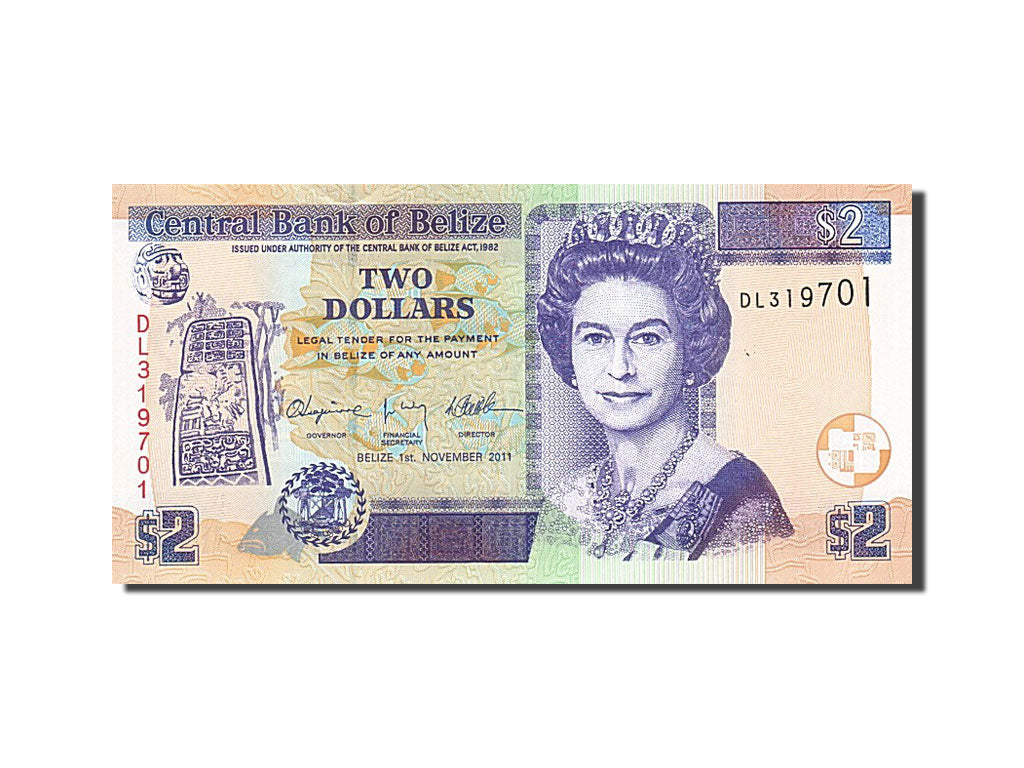 Geldschein, Belize, 2 Dollars, 2011, 2011-11-01, UNZ