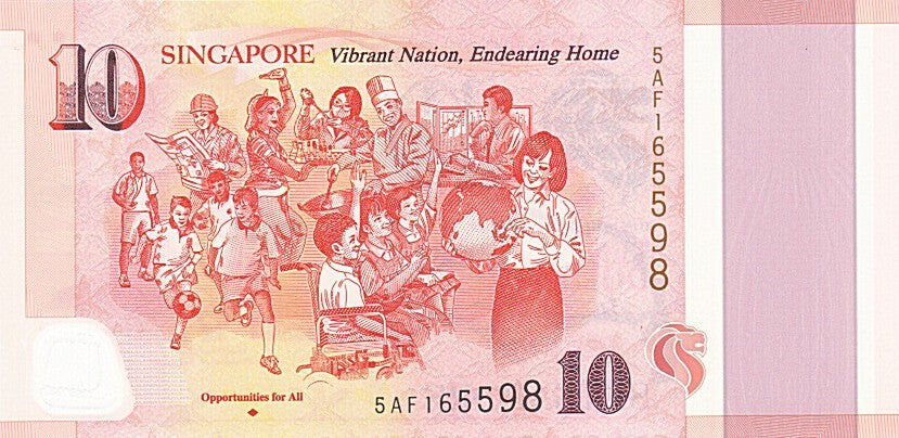 Singapore, 10 Dollars, 2015, 2015, UNC(65-70)