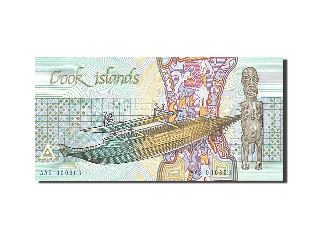Geldschein, Cookinseln, 3 Dollars, 1987, Undated, KM:3a, UNZ-