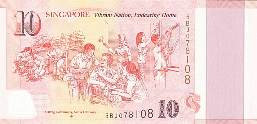 Banknote, Singapore, 10 Dollars, 2015, 2015, UNC(65-70)