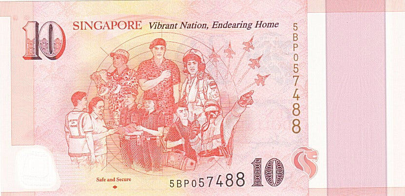Singapore, 10 Dollars, 2015, 2015, UNC(65-70)