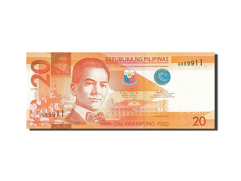Banknote, Philippines, 20 Piso, 2014, 2014, UNC(65-70)