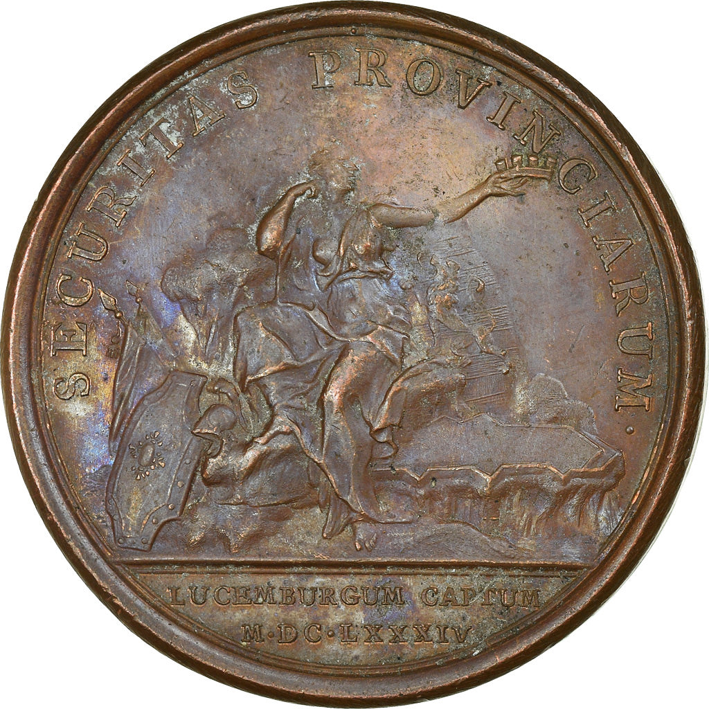 Francja, Medal, Louis XIV, Prise de Luxembourg, Historia, 1684, Mauger