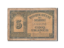 Morocco, 5 Francs, 1943, 1943-08-01, KM:24, F(12-15)
