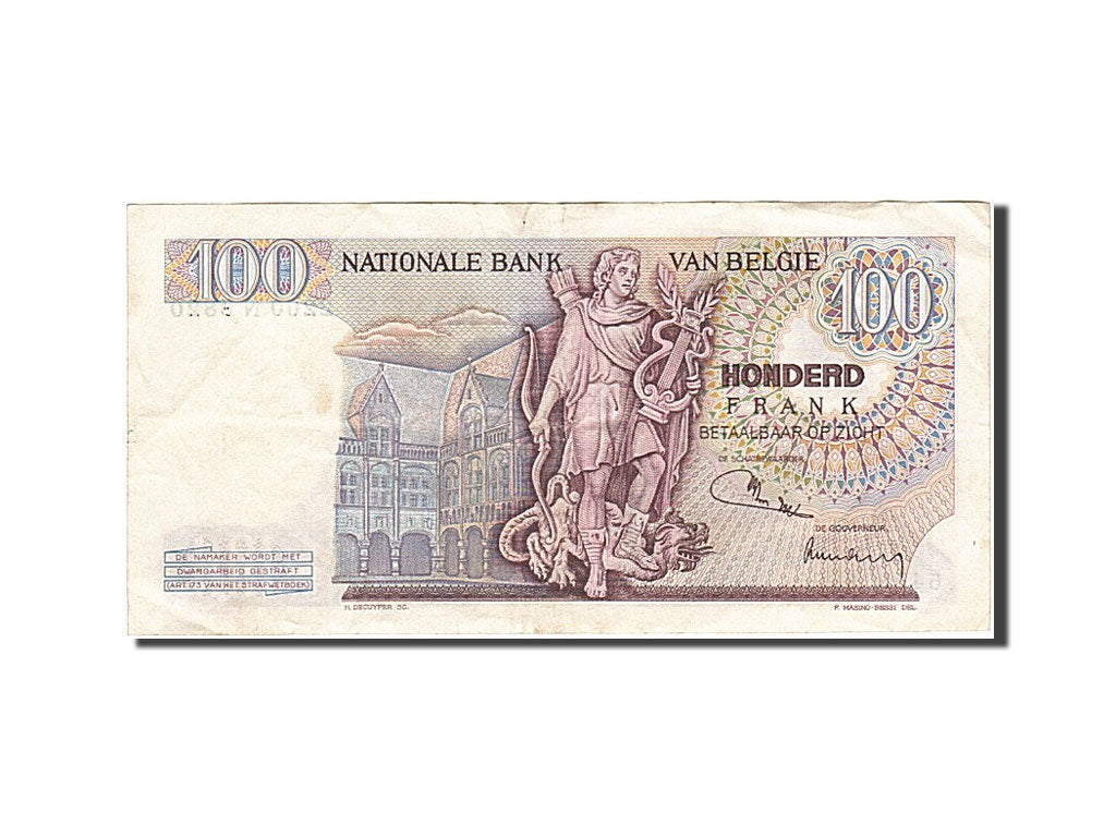 Banknote, Belgium, 100 Francs, 1961-1971, 1974-05-27, KM:134b, EF(40-45)