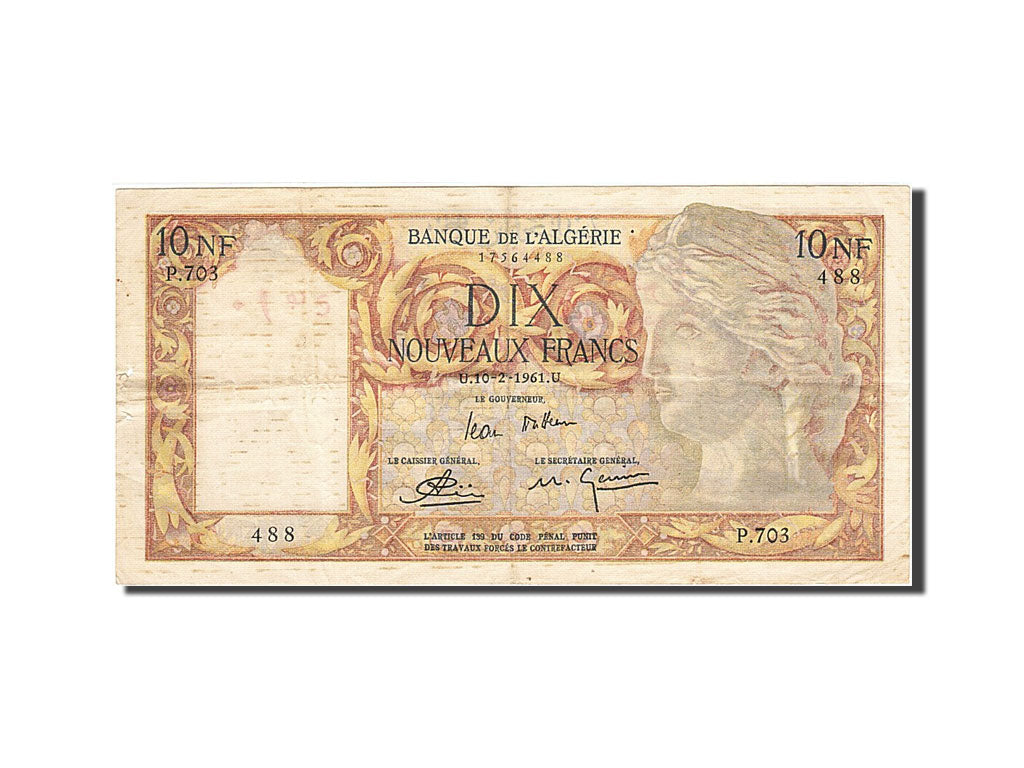 Geldschein, Algeria, 10 Nouveaux Francs, 1959-1961, 1961-02-10, KM:119a, SS
