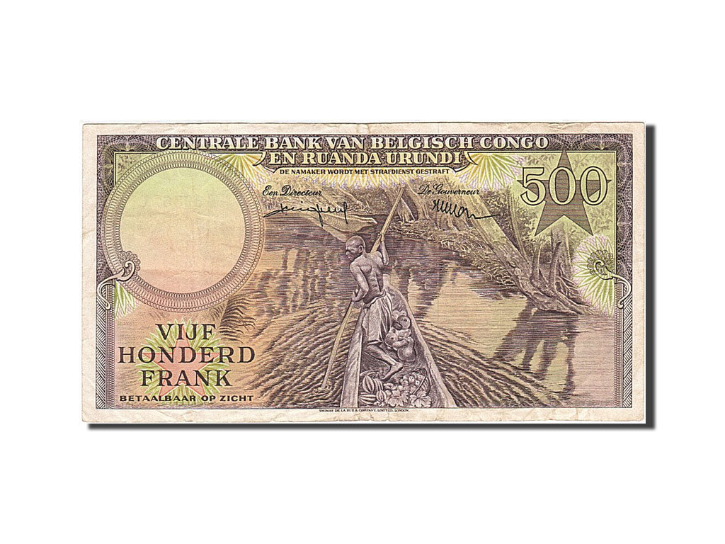 Belgian Congo, 500 Francs, 1955-1958, KM:34, 1959-07-01, EF(40-45)