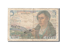 Billete, Francia, 5 Francs, 1943, 1945-04-05, BC, Fayette:5.6, KM:98a