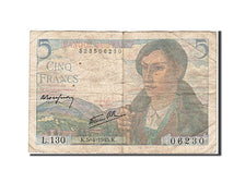 Banconote, Francia, 5 Francs, 1943, 1945-04-05, MB, Fayette:5.6, KM:98a