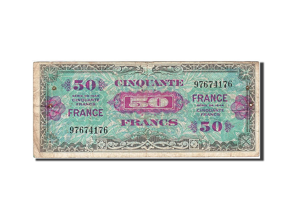 France, 50 Francs, 1945, KM:117a, 1945, VF(20-25), Fayette:VF 24.1