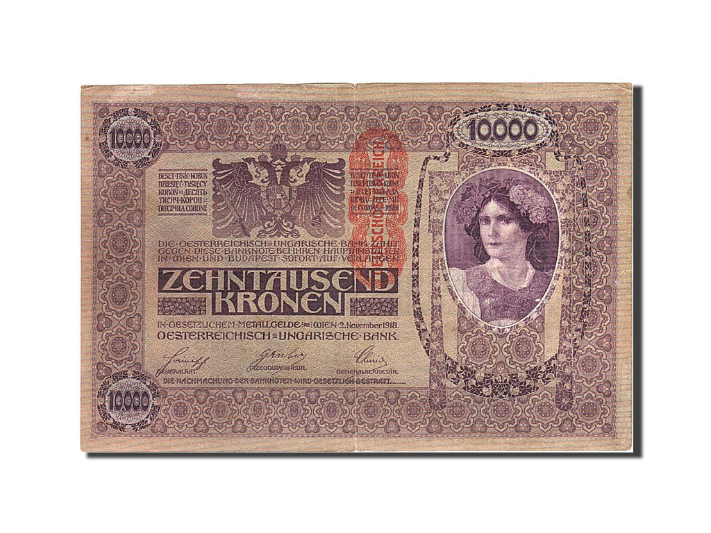 Österreich, 10,000 Kronen, 1919, KM:65, Undated, SS