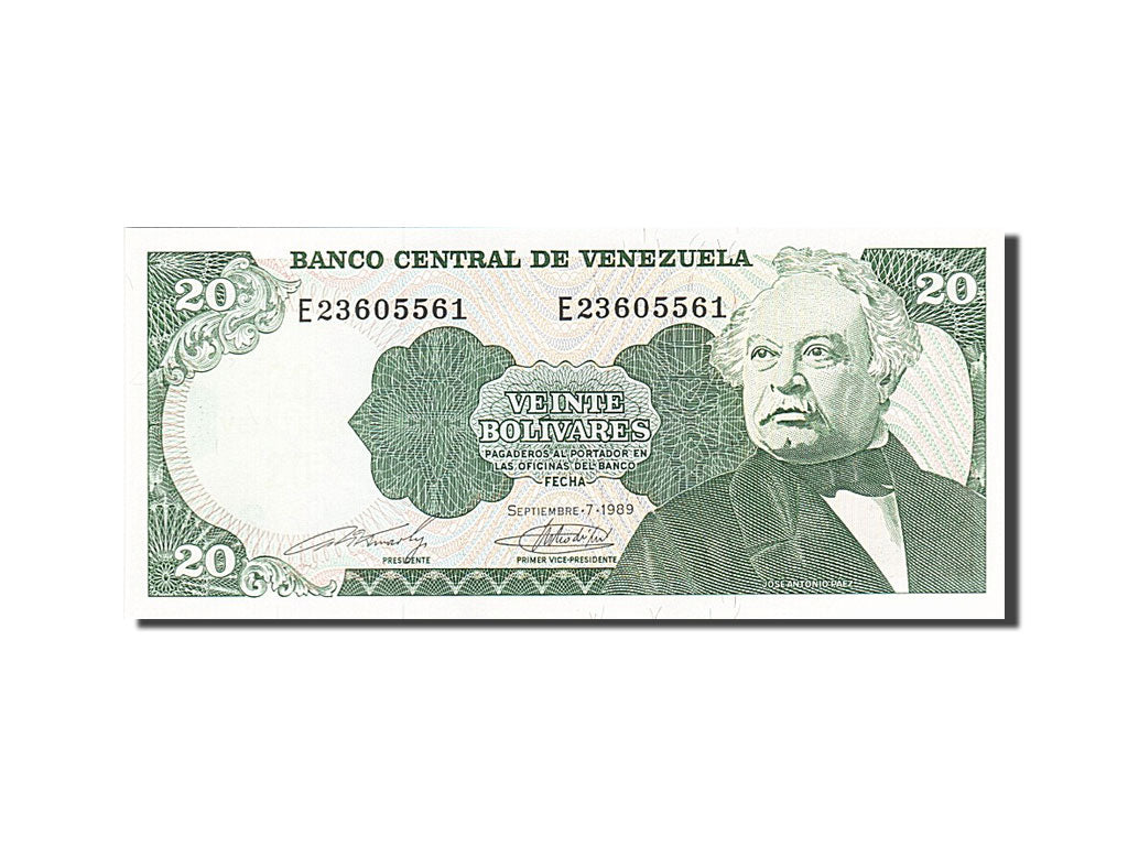 Banknote, Venezuela, 20 Bolivares, 1989, 1989-09-07, KM:63b, UNC(63)
