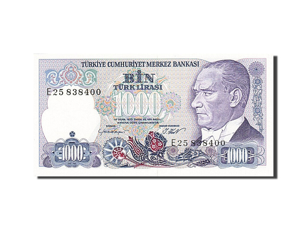 Banknote, Turkey, 1000 Lira, 1986, Undated, KM:196, UNC(63)