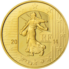 France, 5 Euros, 2014, MS(65-70), Gold, 0.50