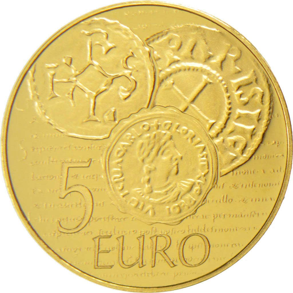 France, 5 Euros, 2014, MS(65-70), Gold, 0.50