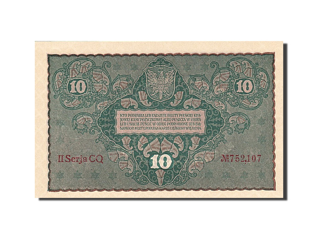 Polen, 10 Marek, 1919, KM:25, 1919-08-23, UNZ-