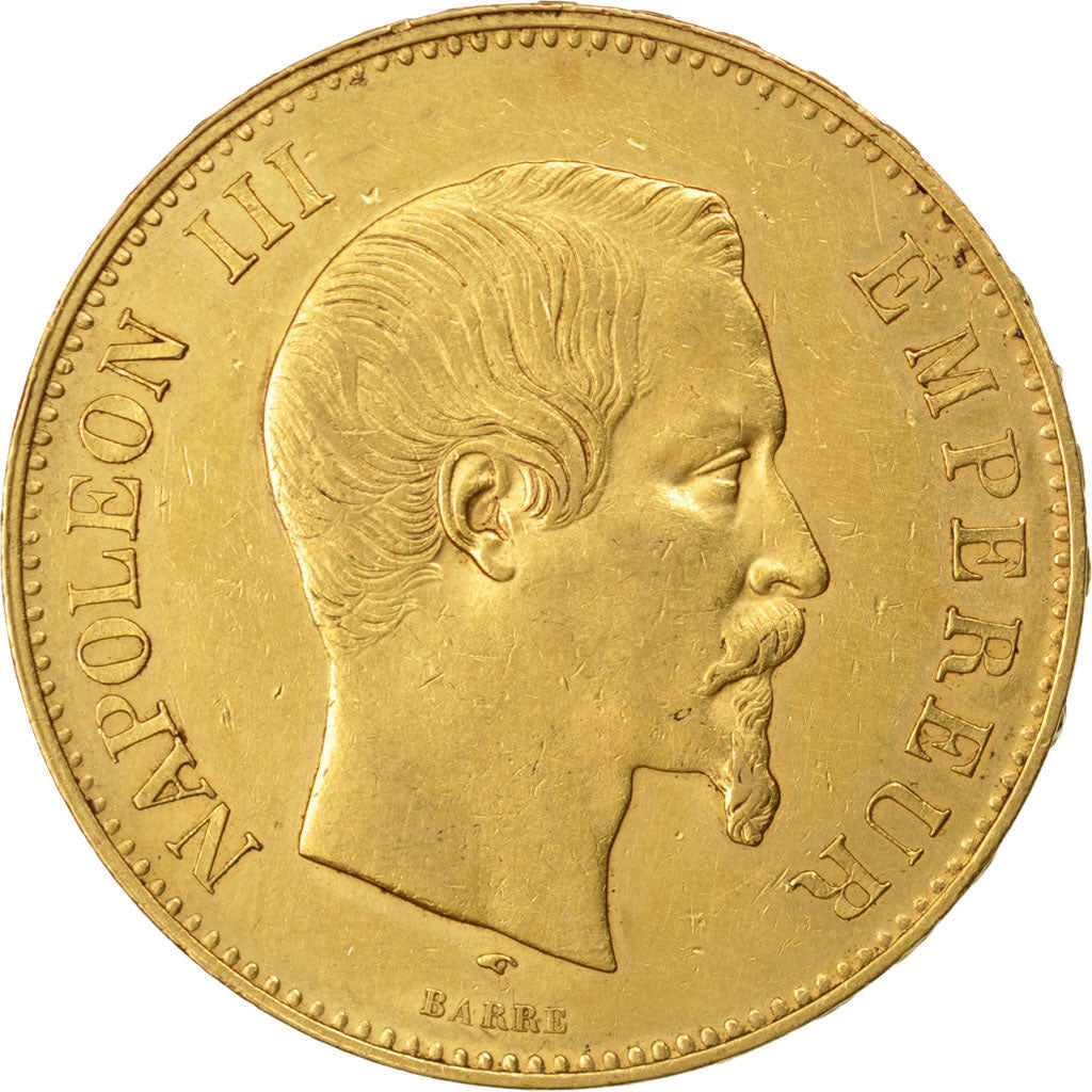 FRANCE, Napoléon III, 100 Francs, 1857, Paris, KM #786.1, AU(50-53), Gold, G...