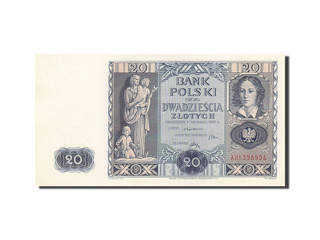 Poland, 20 Zlotych, 1936, KM:77, 1936-11-11, UNC(63)