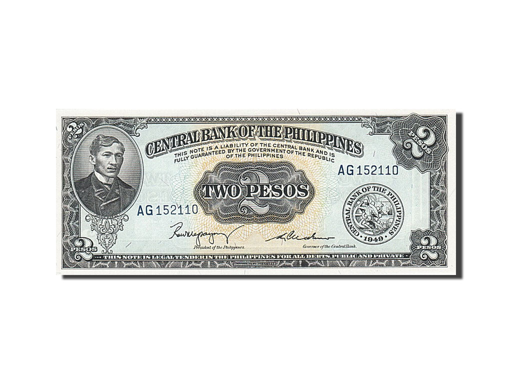 Philippinen, 2 Pesos, 1949, Undated, KM:134b, UNZ-