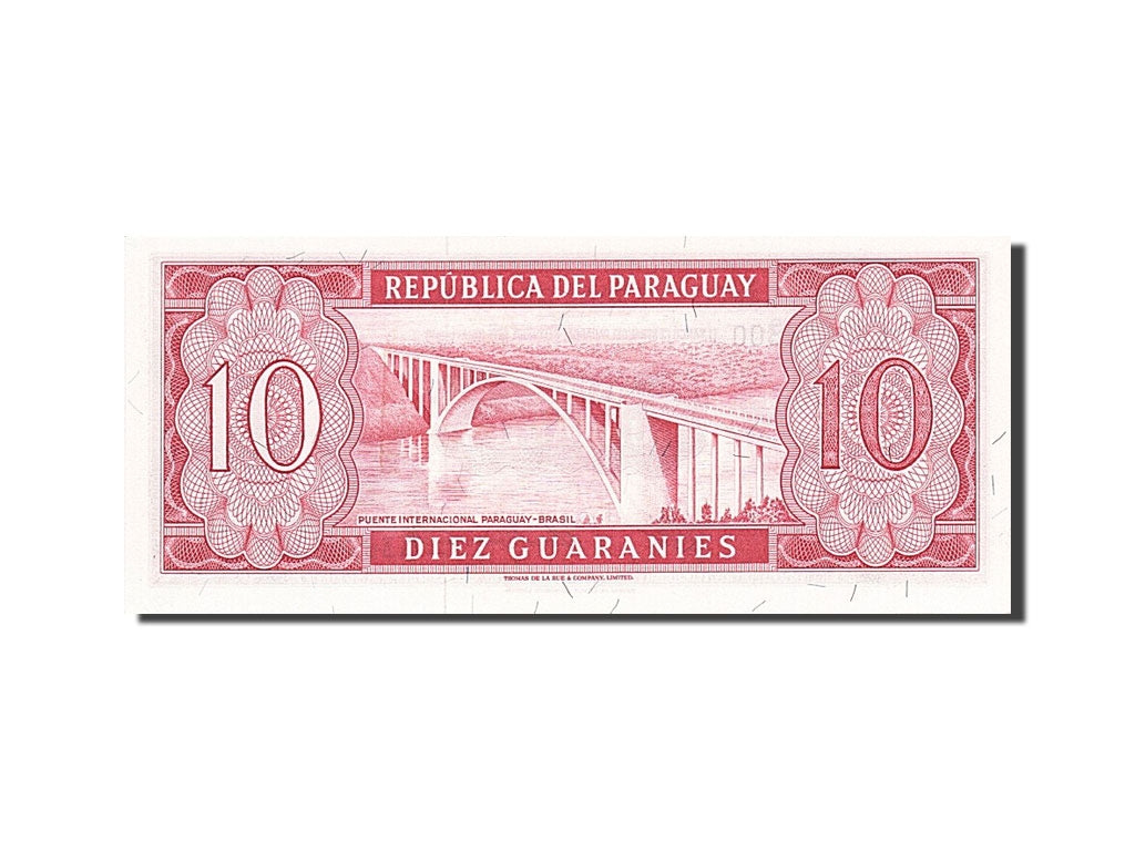 Banknote, Paraguay, 10 Guaranies, 1952, 1952, KM:196b, UNC(63)