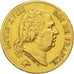 FRANCE, Louis XVIII, 40 Francs, 1818, Lille, KM #713.6, EF(40-45), Gold,...